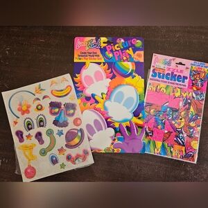 New In Package Vintage Lisa Frank Lot Puzzle Sticker SEALED & Picture Play.